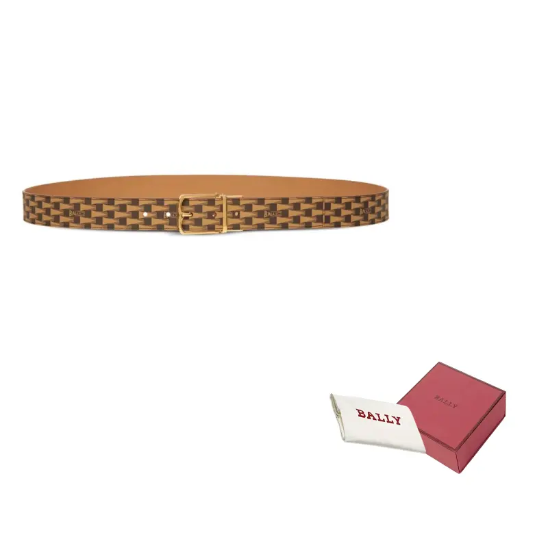 BALLY Кожаный ремень с пряжкой в виде логотипа, Brown 
BALLY Кожаный ремень с пряжкой в виде логотипа, Brown