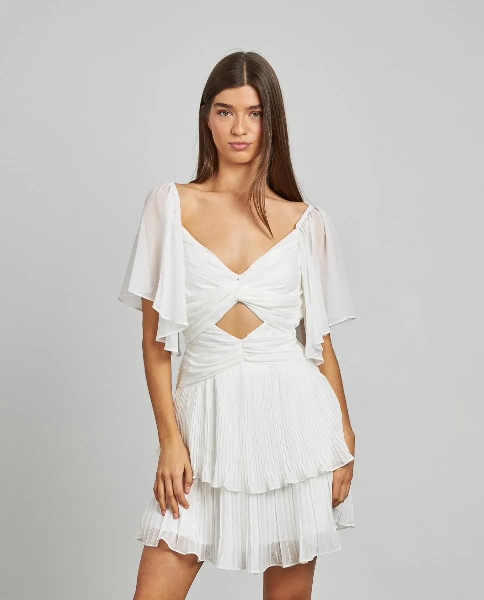 Короткое платье с воланами, вырезами и короткими струящимися рукавами Alma En Pena, белый
Короткое платье с воланами, вырезами и короткими струящимися рукавами Alma En Pena, белый