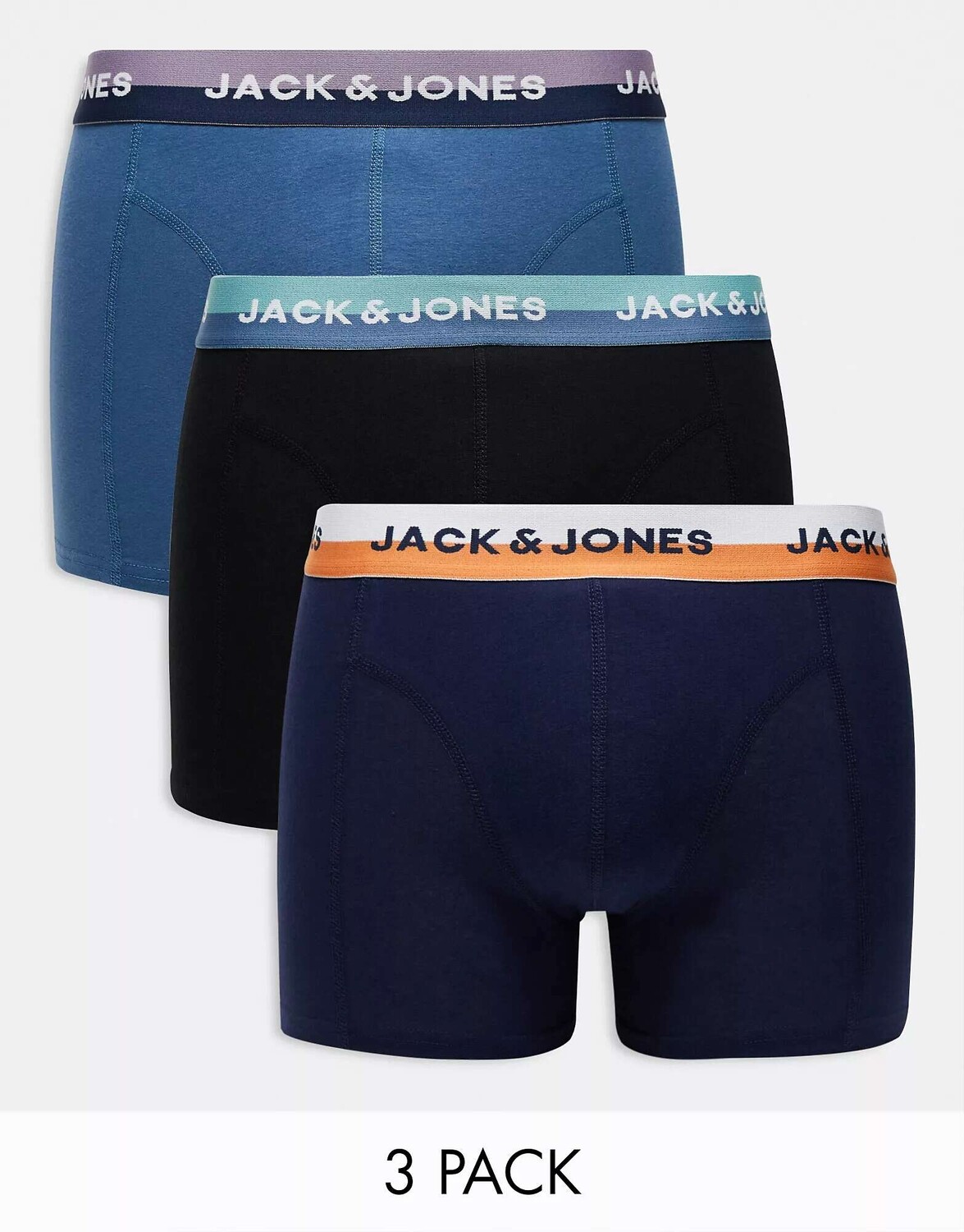 Три пары плавок Jack & Jones разноцветного синего цвета с логотипом на поясе
Три пары плавок Jack & Jones разноцветного синего цвета с логотипом на поясе