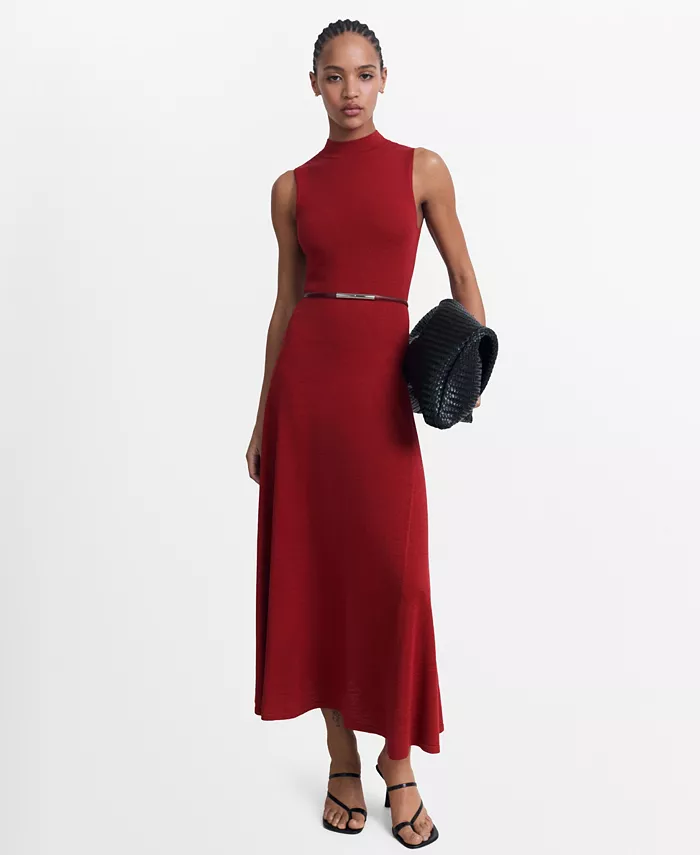 Женское тонкое трикотажное расклешенное платье MANGO, красный
Женское тонкое трикотажное расклешенное платье MANGO, красный