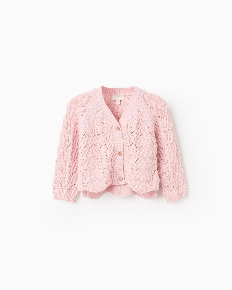 Вязаная детская куртка из 100% хлопка с V-образным вырезом Zippy, розовый
Вязаная детская куртка из 100% хлопка с V-образным вырезом Zippy, розовый