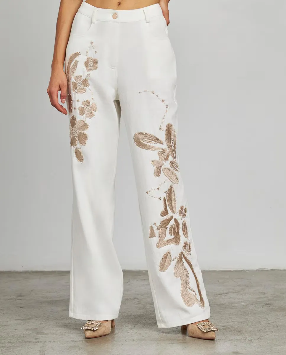 Женские расклешенные джинсы с высокой талией и стразами Alma en Pena, белый
Женские расклешенные джинсы с высокой талией и стразами Alma en Pena, белый