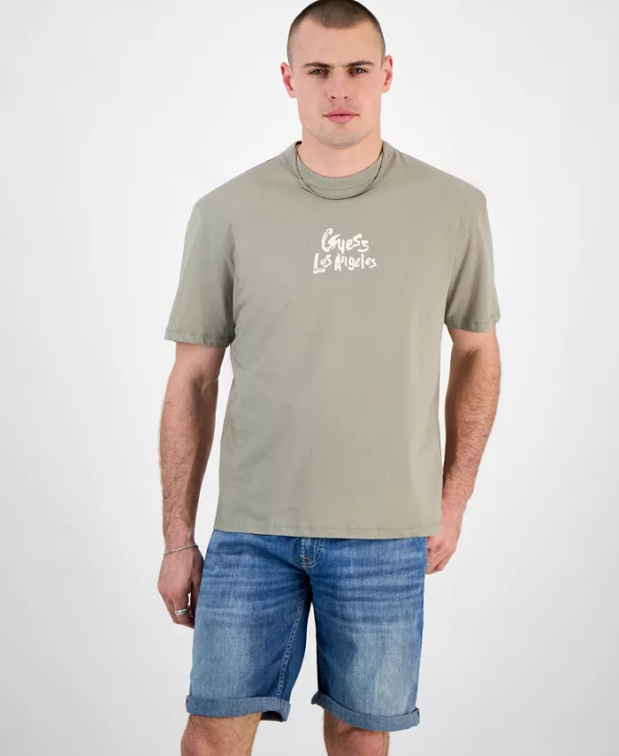 Мужская футболка с принтом Relaxed-Fit и нашивкой на спине GUESS, зеленый
Мужская футболка с принтом Relaxed-Fit и нашивкой на спине GUESS, зеленый