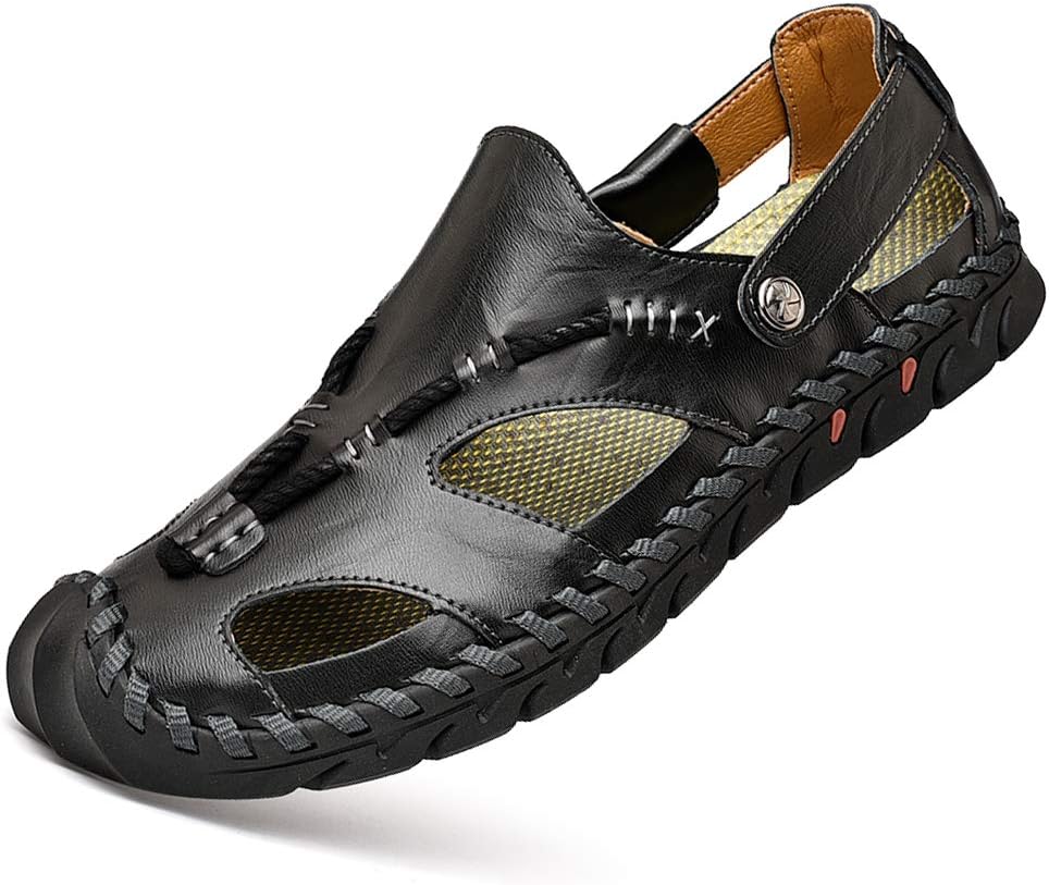 Мужские закрытые кожаные сланцы UPIShi с плетеной застежкой, пляжные летние сандалии, черный
Мужские закрытые кожаные сланцы UPIShi с плетеной застежкой, пляжные летние сандалии, черный