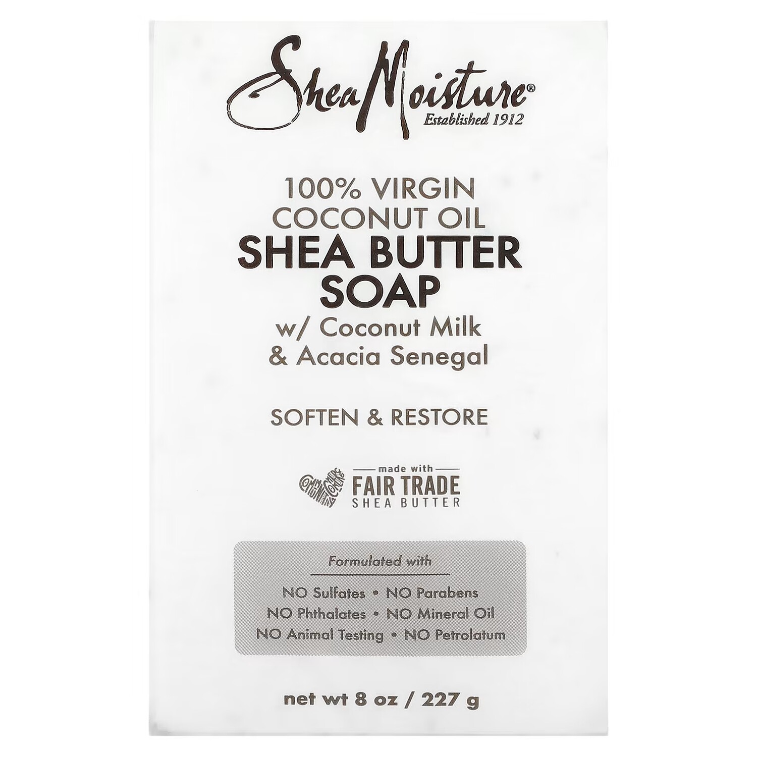 SheaMoisture Мыло с маслом ши и 100% кокосовым маслом первого отжима, 8 унций (227 г)
SheaMoisture Мыло с маслом ши и 100% кокосовым маслом первого отжима, 8 унций (227 г)