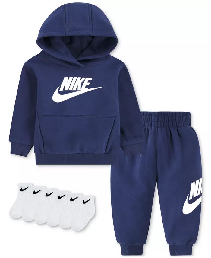 Флисовая толстовка с капюшоном, спортивные штаны и носки Baby Club Nike, черный
Флисовая толстовка с капюшоном, спортивные штаны и носки Baby Club Nike, черный