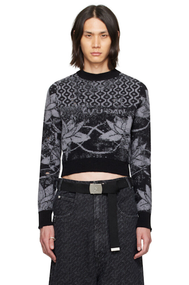 Черно-серый усаженный свитер LU'U DAN 
Черно-серый усаженный свитер LU'U DAN