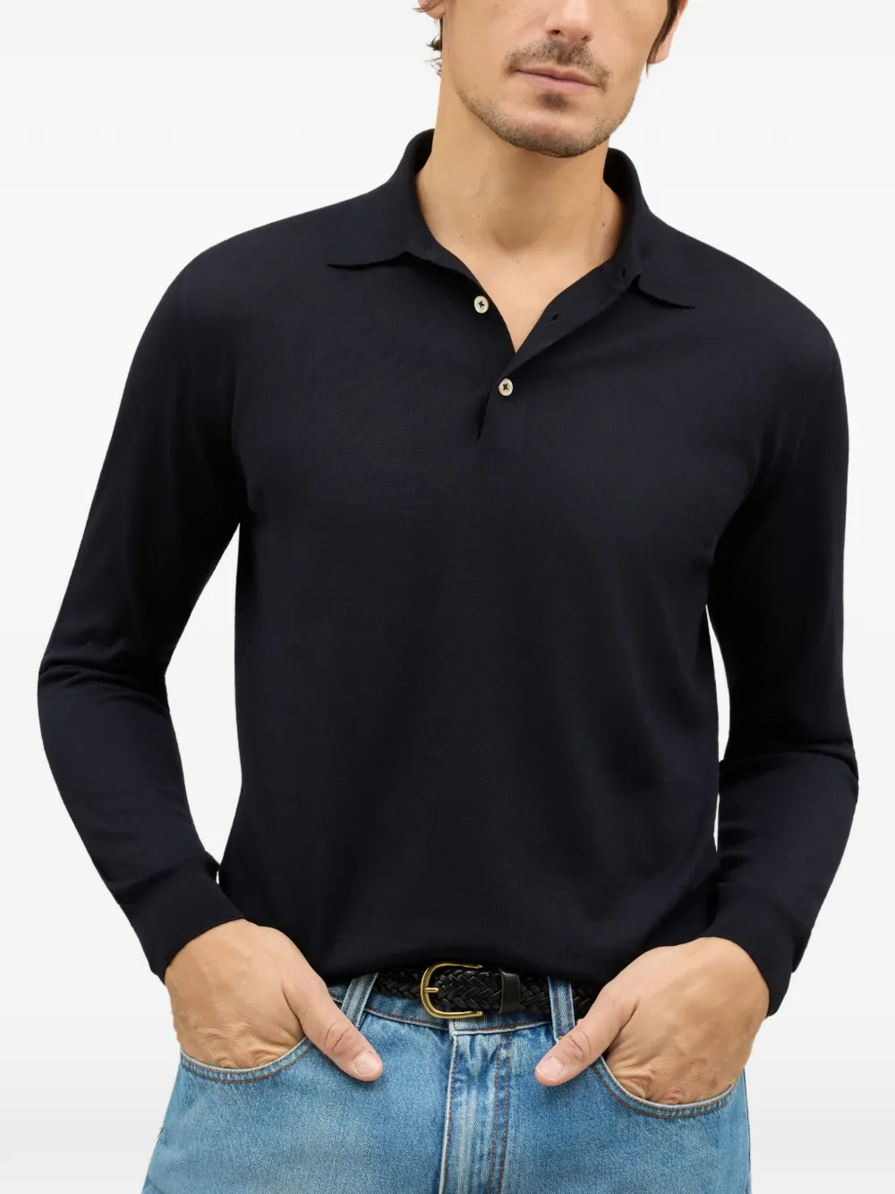 Рубашка-поло с длинными рукавами в рубчик Boglioli, синий
Рубашка-поло с длинными рукавами в рубчик Boglioli, синий