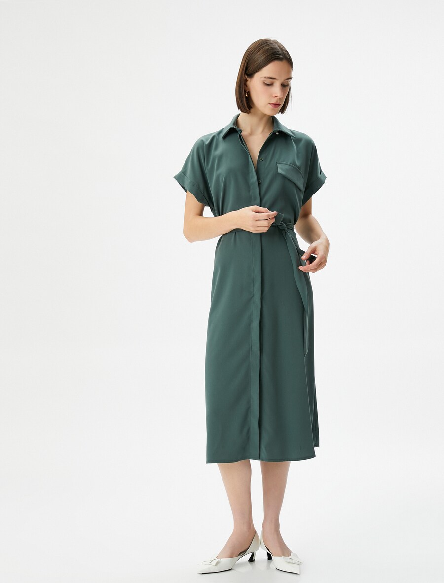 Платье-рубашка Koton, изумрудный
Платье-рубашка Koton, изумрудный