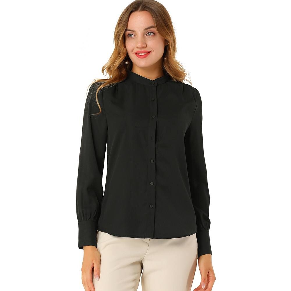 Женские рубашки с воротником-стойкой и длинными рукавами на пуговицах ALLEGRA K, черный
Женские рубашки с воротником-стойкой и длинными рукавами на пуговицах ALLEGRA K, черный