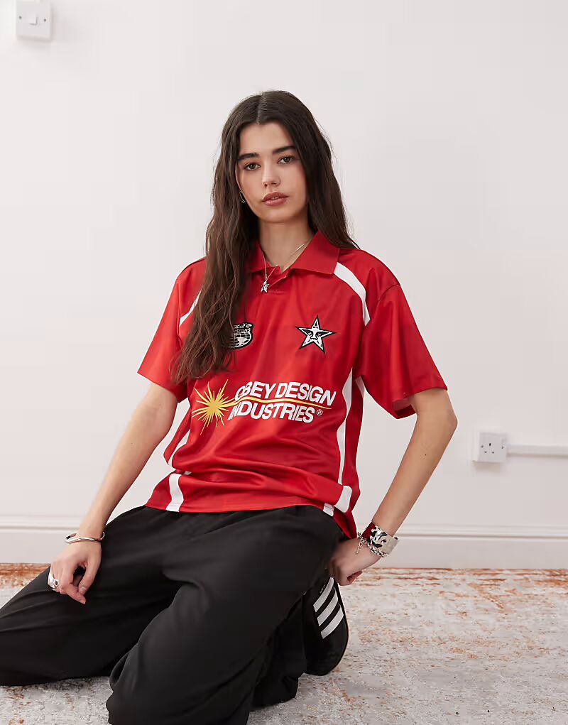 Футболка-поло Obey с коротким рукавом и логотипом красного цвета
Футболка-поло Obey с коротким рукавом и логотипом красного цвета