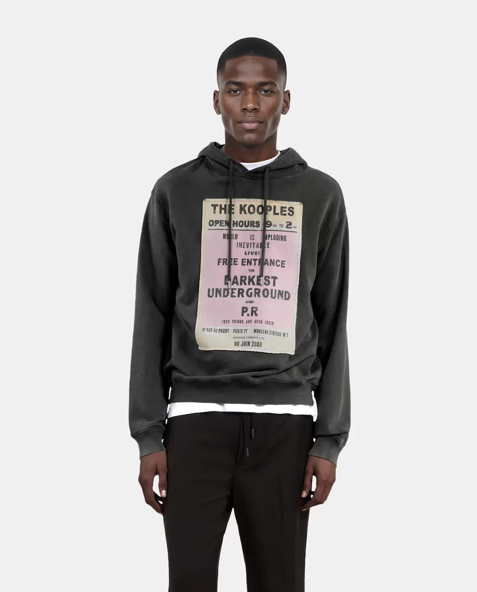 Мужская толстовка с капюшоном и трафаретной печатью спереди The Kooples, черный
Мужская толстовка с капюшоном и трафаретной печатью спереди The Kooples, черный