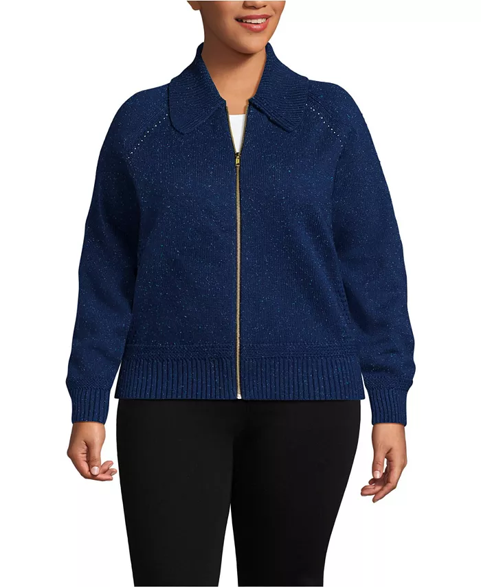 Плюс сайз кардиган Drifter с большой планкой и застежкой-молнией спереди Lands' End, синий
Плюс сайз кардиган Drifter с большой планкой и застежкой-молнией спереди Lands' End, синий