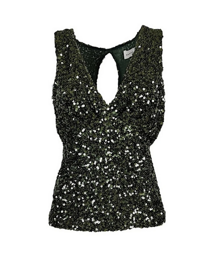 Рубашка с широкими плечами и V образным вырезом P.A.R.O.S.H., зеленый
Рубашка с широкими плечами и V образным вырезом P.A.R.O.S.H., зеленый