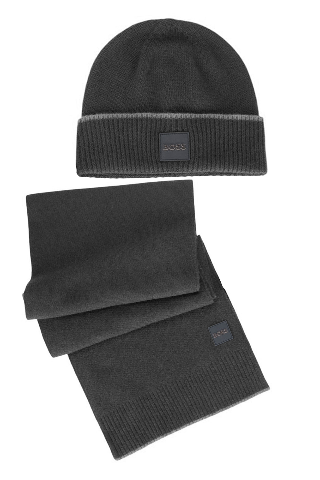 Мужская шапка Boss вязаная с шарфом, черный
Мужская шапка Boss вязаная с шарфом, черный