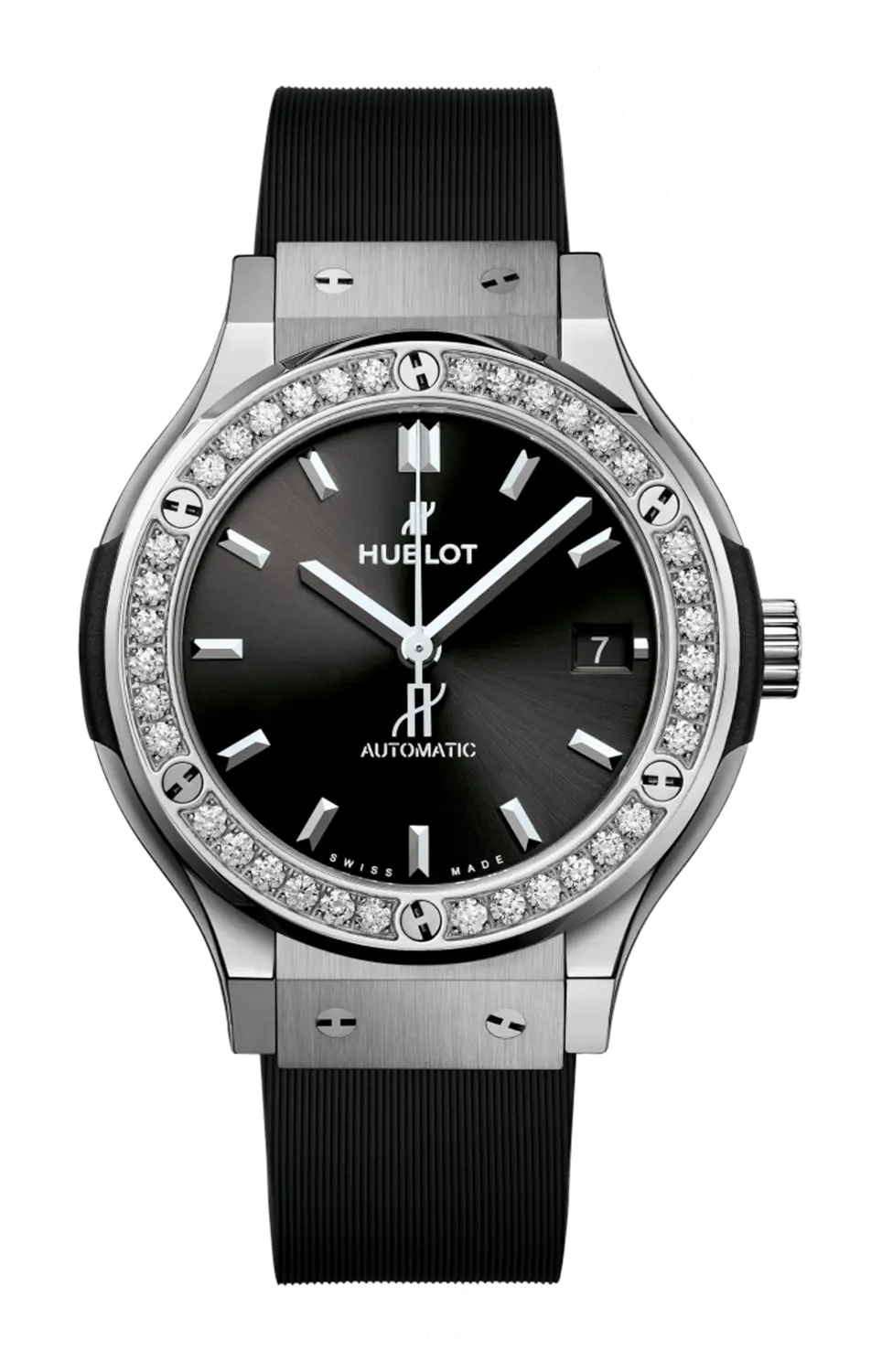 Часы Hublot Сlassic fusion titanium с бриллиантами
Часы Hublot Сlassic fusion titanium с бриллиантами