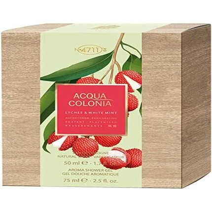 4711 Подарочный набор из 2 предметов «Личи и белая мята»: одеколон 50 мл - гель для душа 75 мл, Acqua Colonia
4711 Подарочный набор из 2 предметов «Личи и белая мята»: одеколон 50 мл - гель для душа 75 мл, Acqua Colonia
