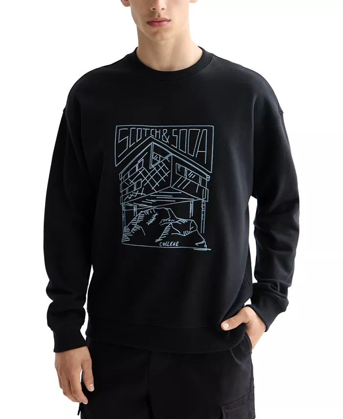 Мужская свободная толстовка с длинным рукавом и графическим логотипом Scotch & Soda, серый
Мужская свободная толстовка с длинным рукавом и графическим логотипом Scotch & Soda, серый