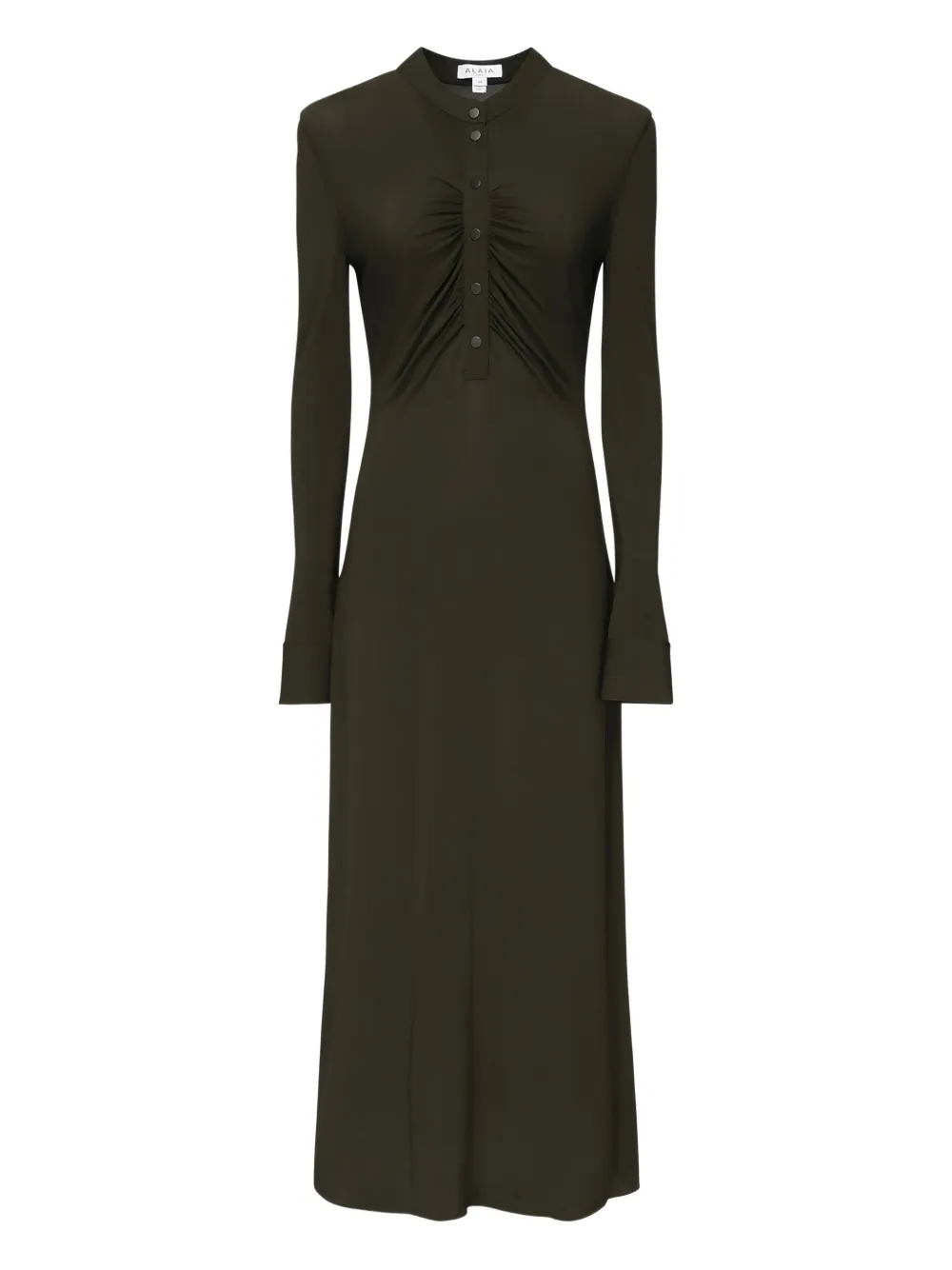 Платье макси со сборками и пуговицами спереди Alaïa, серый
Платье макси со сборками и пуговицами спереди Alaïa, серый