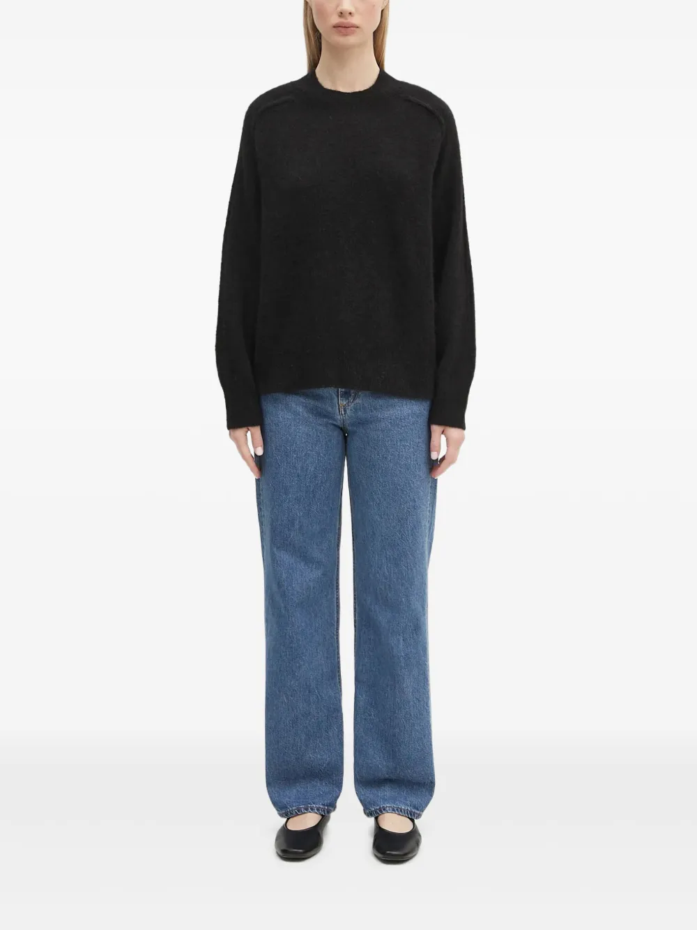 Шерстяной свитер с круглым вырезом Naomie A.P.C., черный 
Шерстяной свитер с круглым вырезом Naomie A.P.C., черный