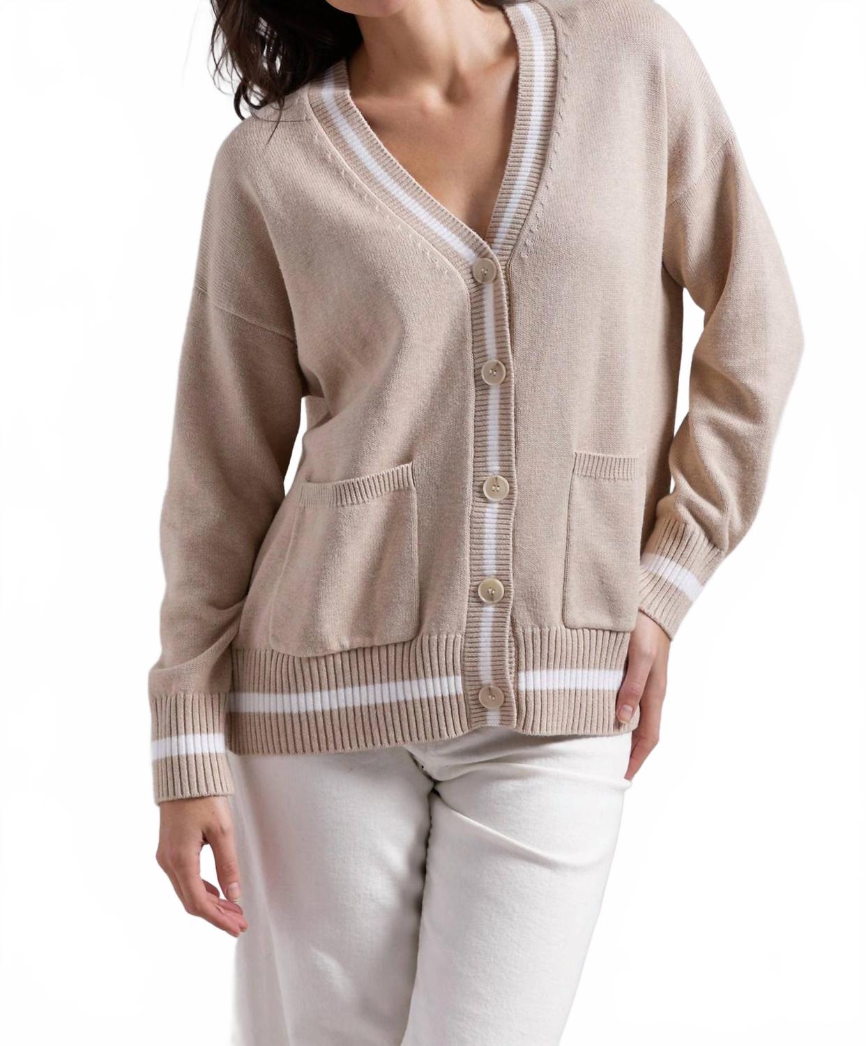 Объемный кардиган с отделкой в цвете коричневый сахар/белый Minnie Rose
Объемный кардиган с отделкой в цвете коричневый сахар/белый Minnie Rose