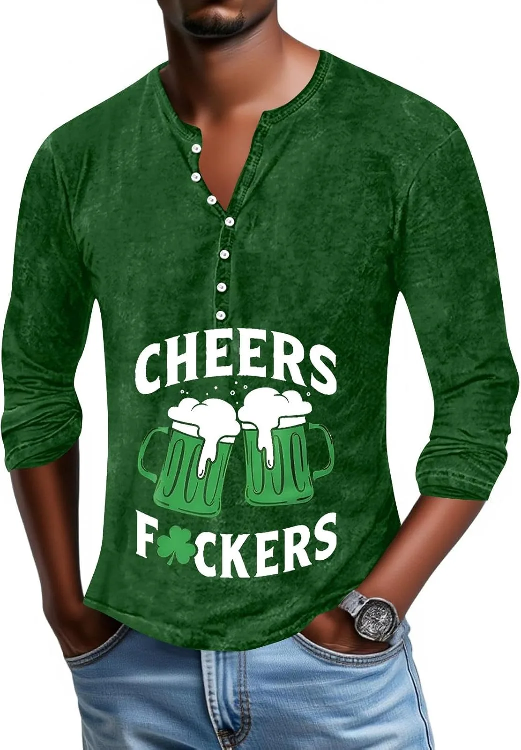 Футболка St Patricks Day мужская с длинным рукавом и зеленым принтом
Футболка St Patricks Day мужская с длинным рукавом и зеленым принтом