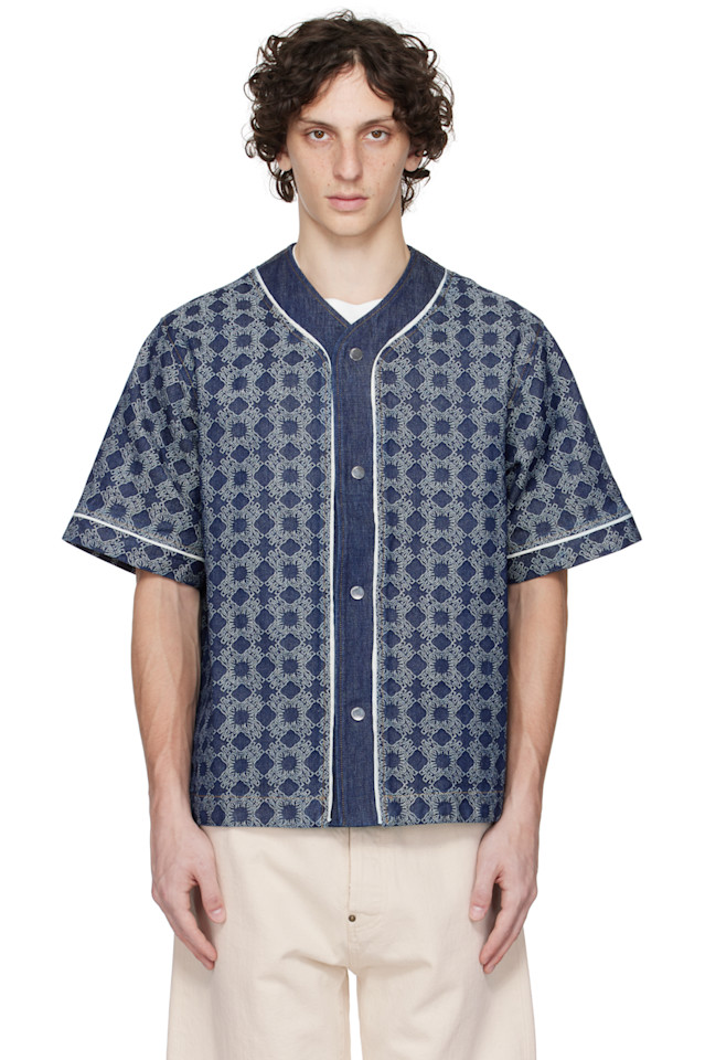 Квадратная бейсбольная рубашка из денима Amiri, индиго
Квадратная бейсбольная рубашка из денима Amiri, индиго