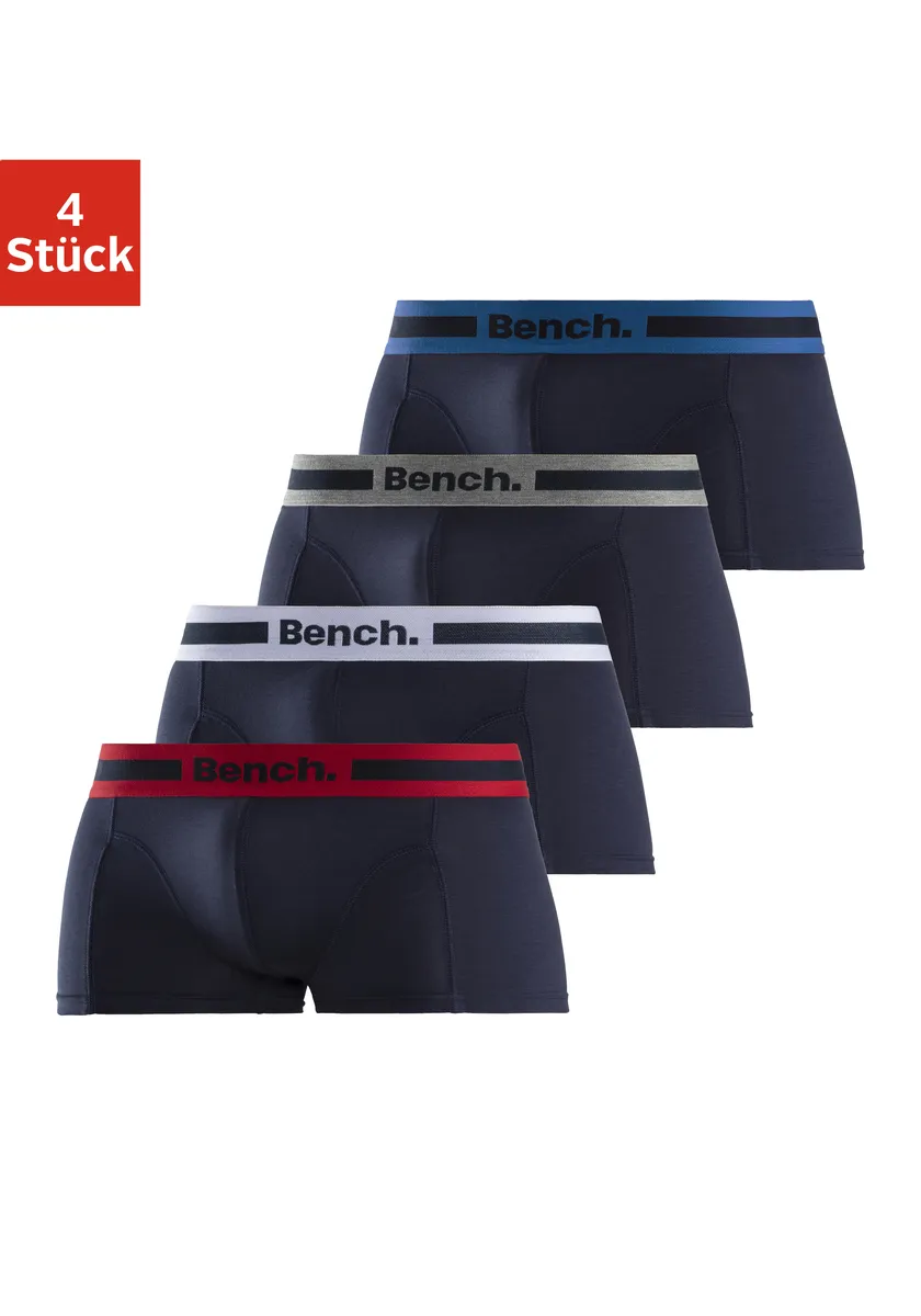 Bench Боксеры (4 шт.) хипстерской формы с оверлочными швами спереди, белый 
Bench Боксеры (4 шт.) хипстерской формы с оверлочными швами спереди, белый