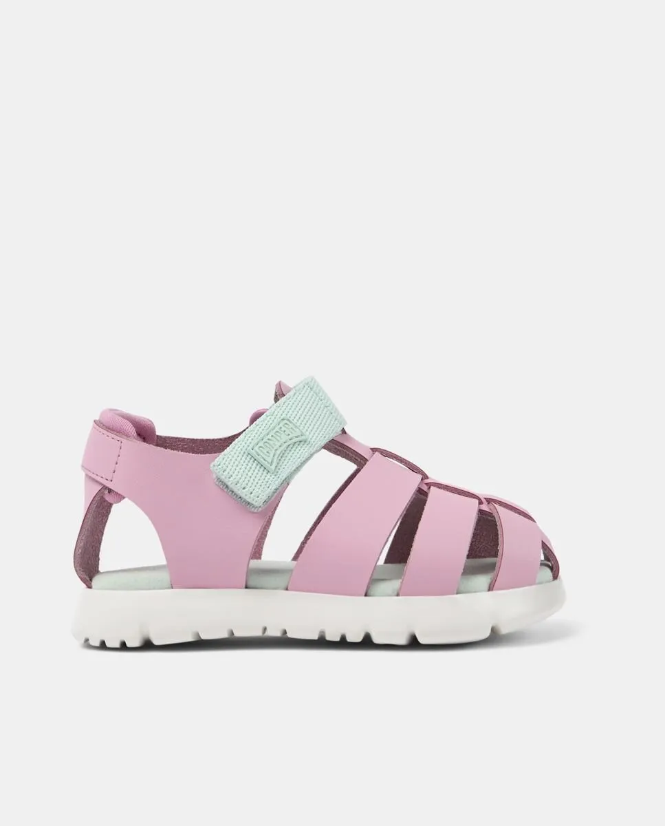 Детские закрытые кожаные сандалии на липучке Camper, розовый
Детские закрытые кожаные сандалии на липучке Camper, розовый