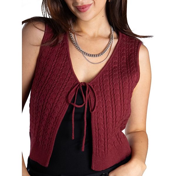 Женский легкий жилет с узором "косичка" Jess By Meiko, Burgundy
Женский легкий жилет с узором "косичка" Jess By Meiko, Burgundy