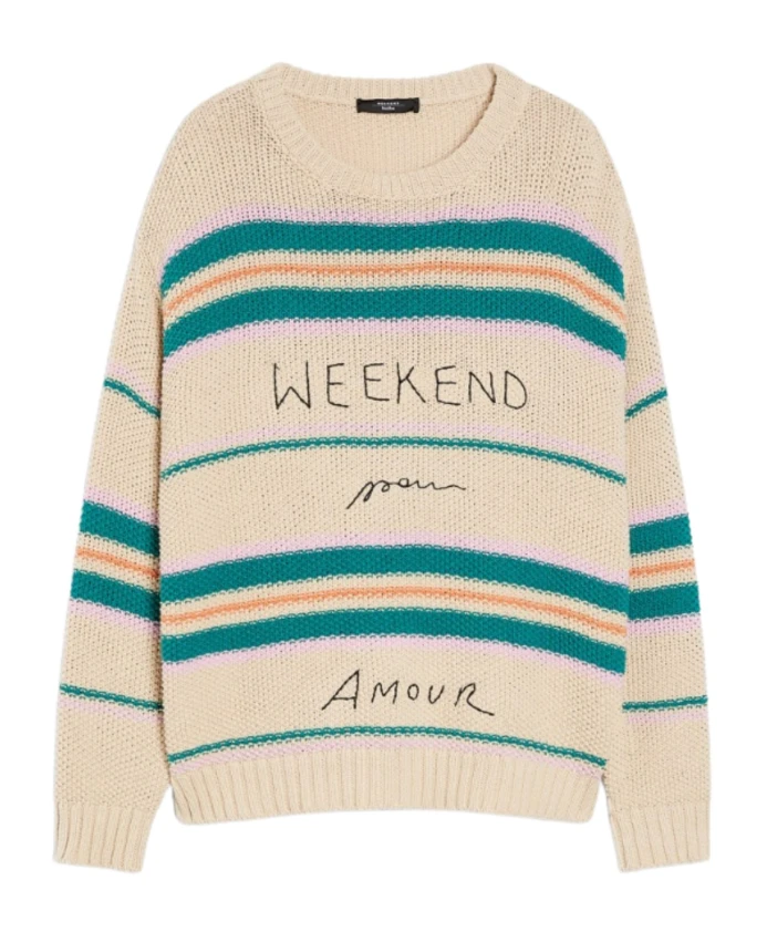 Бежевый полосатый свитер оверсайз Weekend Max Mara, бежевый
Бежевый полосатый свитер оверсайз Weekend Max Mara, бежевый