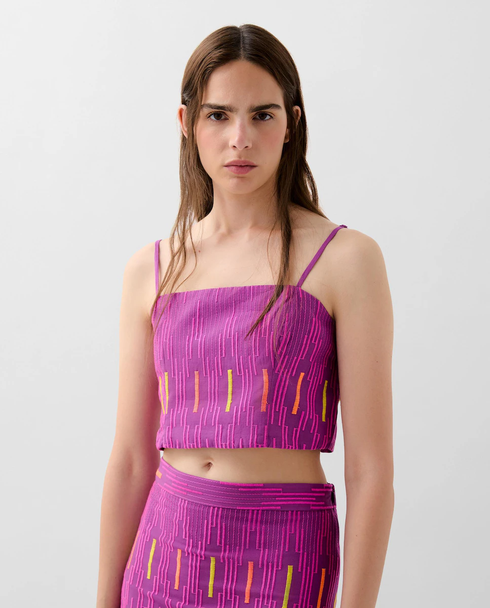 Женский топ из хлопка с медовой вязкой Scalpers, фиолетовый
Женский топ из хлопка с медовой вязкой Scalpers, фиолетовый