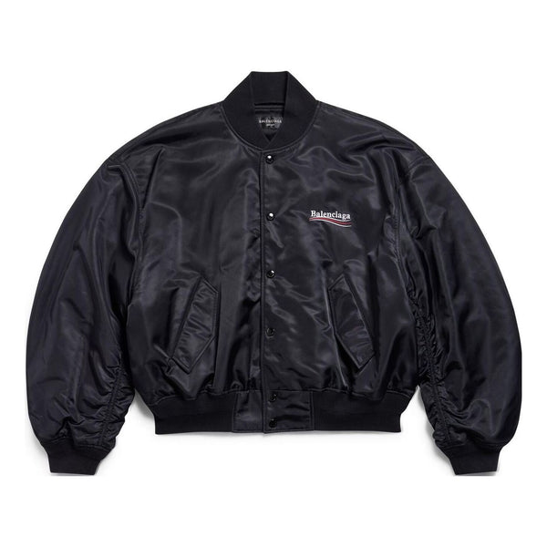 Куртка political campaign varsity jacket 'black' Balenciaga, черный 
Куртка political campaign varsity jacket 'black' Balenciaga, черный