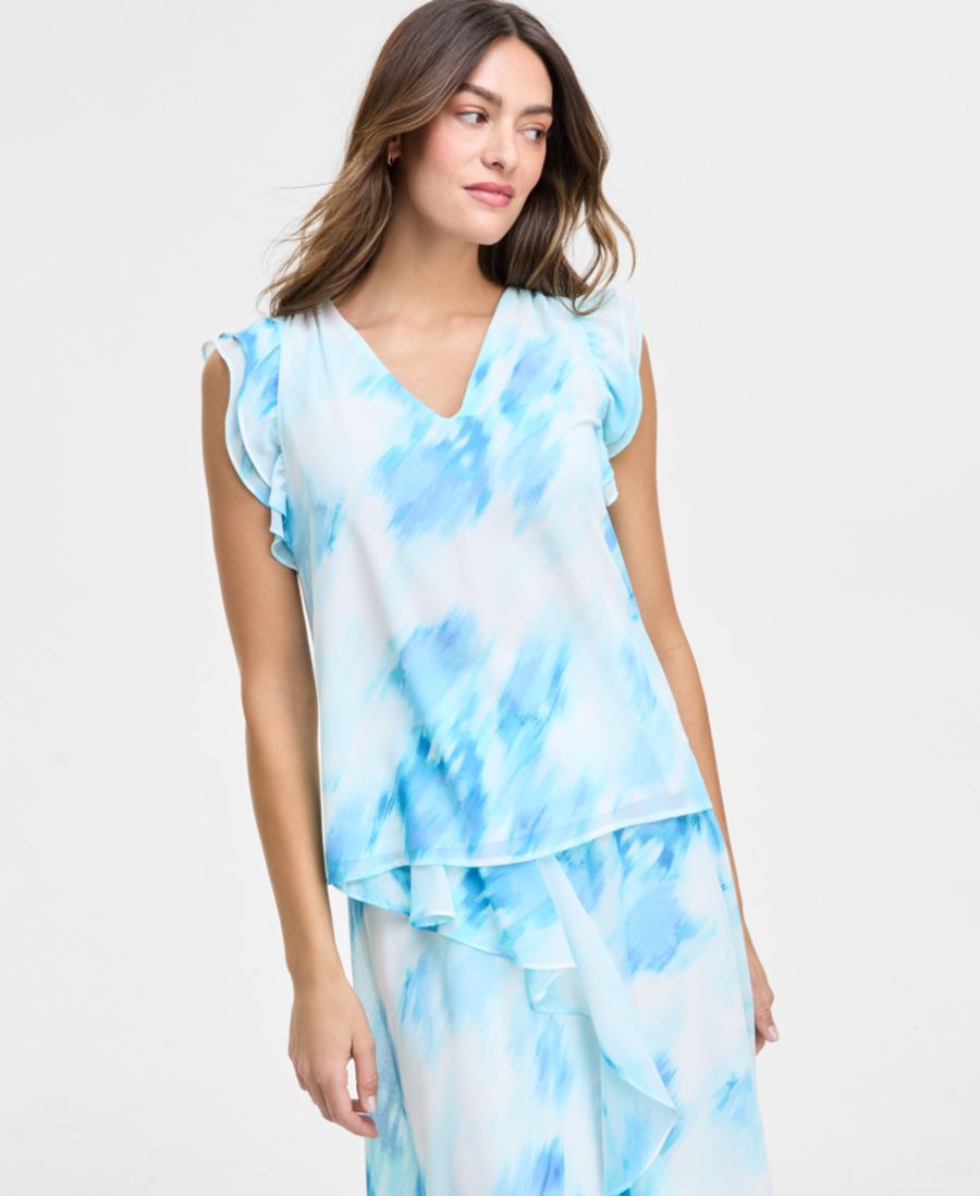 Женская блузка с принтом и рукавами-воланами Jones New York, Nyc White
Женская блузка с принтом и рукавами-воланами Jones New York, Nyc White