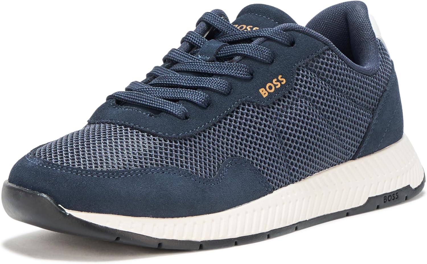 Кроссовки низкие мужские BOSS из комбинированной кожи, Charcoal Blue
Кроссовки низкие мужские BOSS из комбинированной кожи, Charcoal Blue