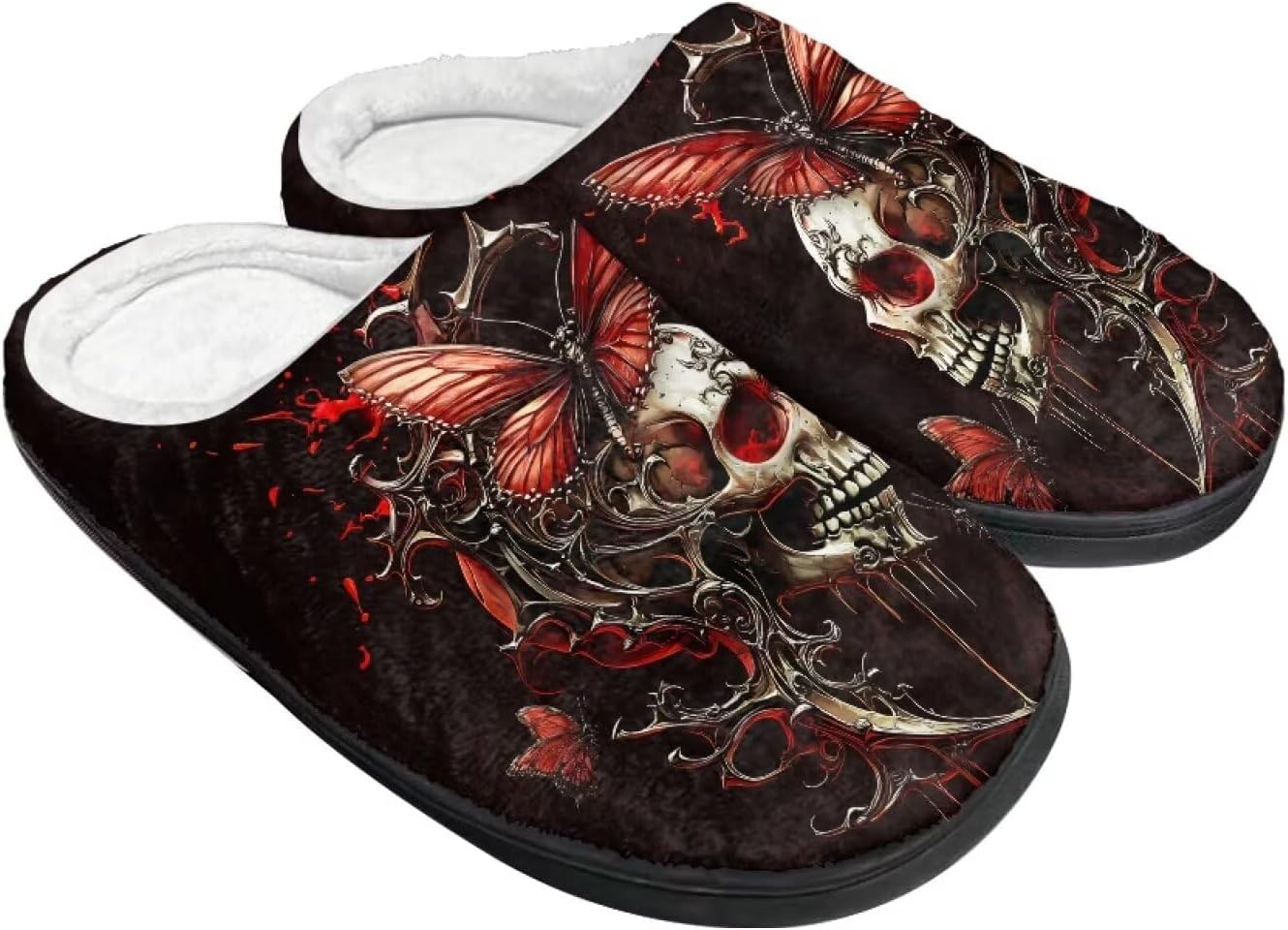 Теплые тапочки для пары и семьи на осень и зиму для дома с нескользящей мягкой подошвой, обувь для женщин и мужчин, Хэллоуин Giftpuzz, Skull Butterfly Art
Теплые тапочки для пары и семьи на осень и зиму для дома с нескользящей мягкой подошвой, обувь для женщин и мужчин, Хэллоуин Giftpuzz, Skull Butterfly Art