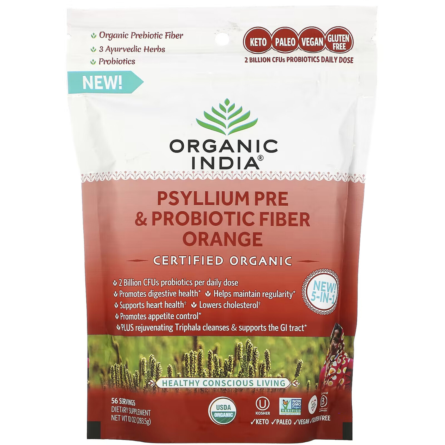 Organic India, Пре и пробиотическое волокно подорожника, апельсин, 10 унций (283,5 г)
Organic India, Пре и пробиотическое волокно подорожника, апельсин, 10 унций (283,5 г)