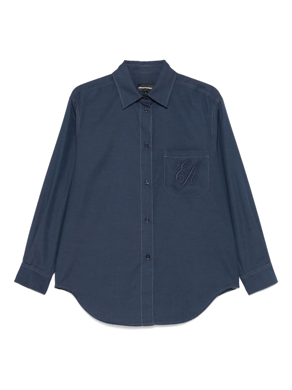 Рубашка с вышитым логотипом EMPORIO ARMANI, синий
Рубашка с вышитым логотипом EMPORIO ARMANI, синий