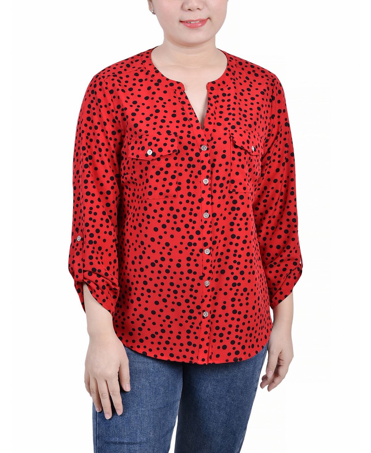 Женская блуза с воротником-стойкой и рукавами-фонариками 3/4 NY Collection, мульти
Женская блуза с воротником-стойкой и рукавами-фонариками 3/4 NY Collection, мульти