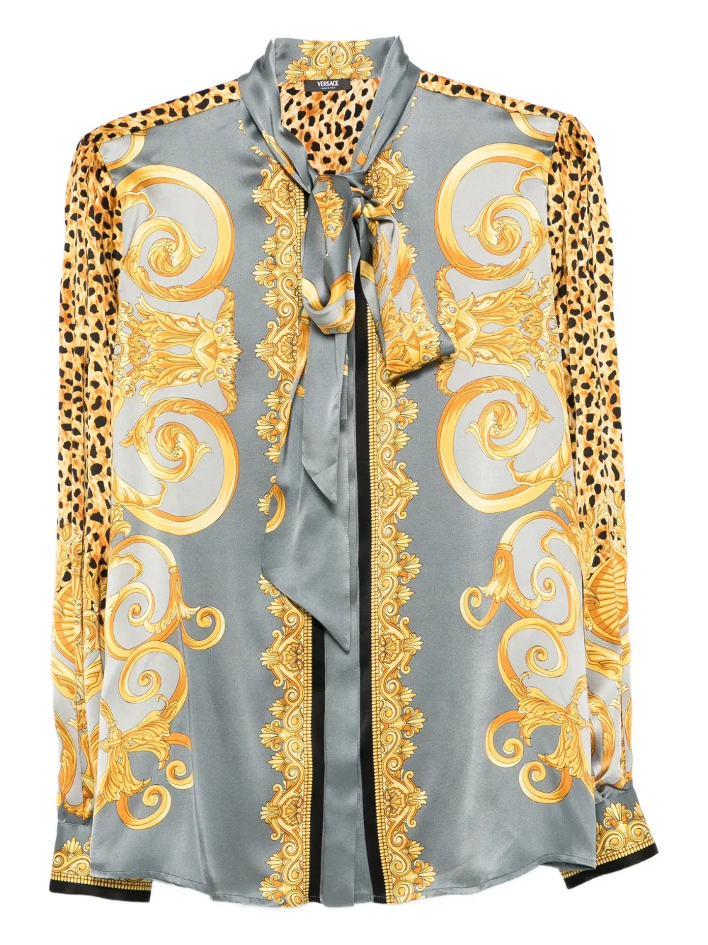 Шелковая рубашка с принтом Versace, серый
Шелковая рубашка с принтом Versace, серый