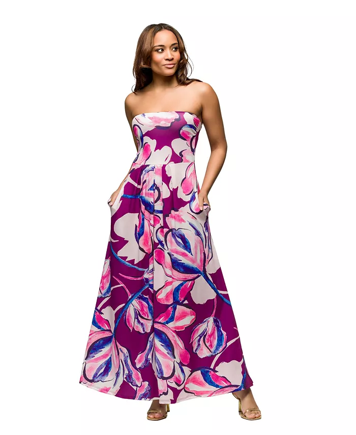 Женское фиолетовое платье макси без бретелек с цветочным принтом и карманами 24seven Comfort Apparel, мультиколор
Женское фиолетовое платье макси без бретелек с цветочным принтом и карманами 24seven Comfort Apparel, мультиколор