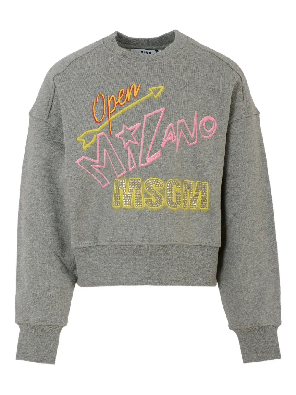 Хлопковая толстовка с вышитым логотипом MSGM Kids, серый
Хлопковая толстовка с вышитым логотипом MSGM Kids, серый