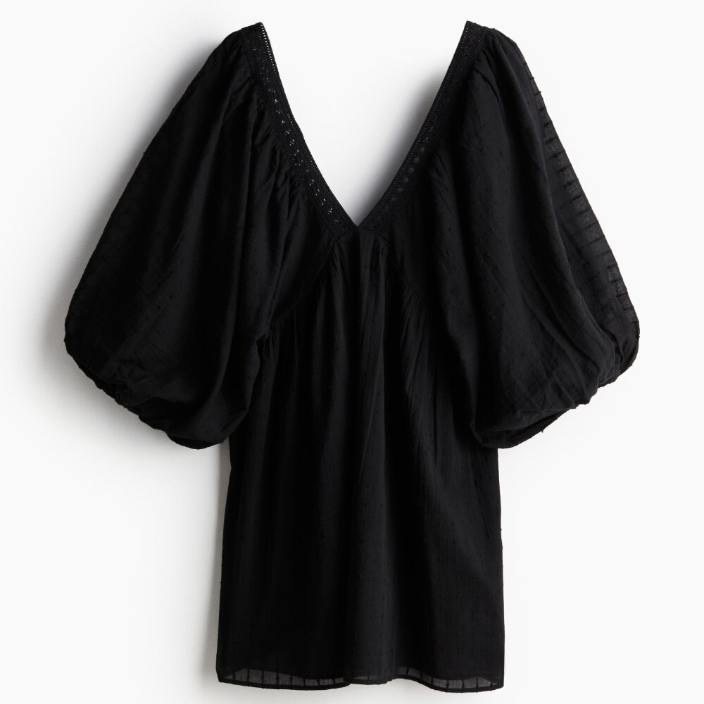 Платье H&M Balloon-sleeved Cotton, черный
Платье H&M Balloon-sleeved Cotton, черный