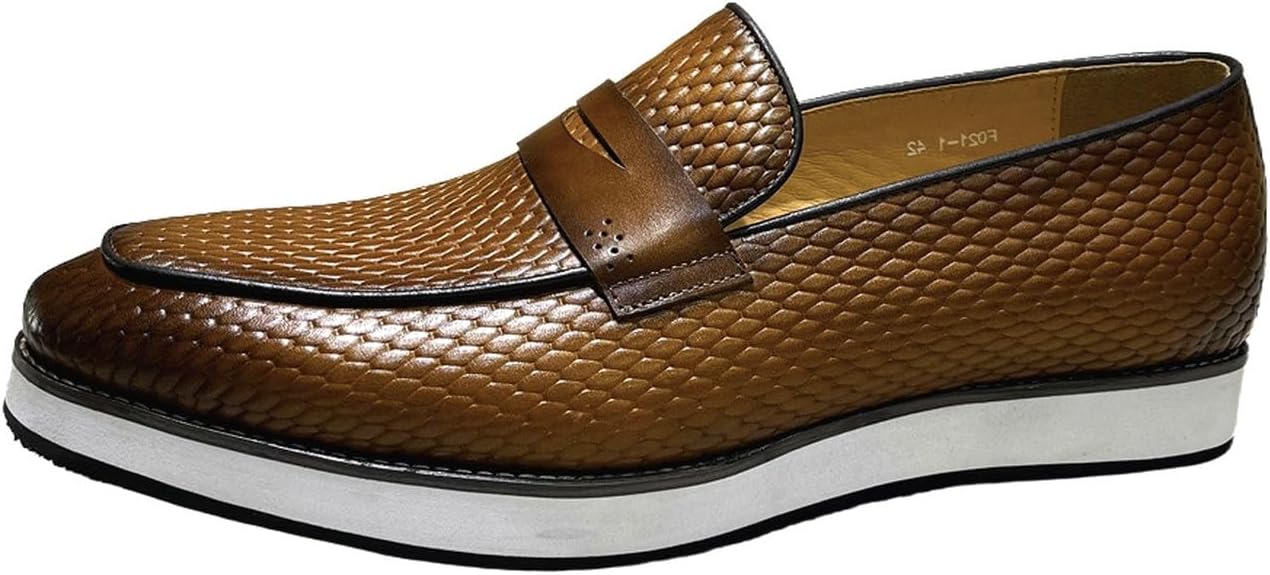 Мужские классические туфли Santimon Slip On Penny - верх из текстурированной кожи с комфортной стелькой, легкая повседневная и формальная обувь для бизнеса и свадеб, коричневый
Мужские классические туфли Santimon Slip On Penny - верх из текстурированной кожи с комфортной стелькой, легкая повседневная и формальная обувь для бизнеса и свадеб, коричневый