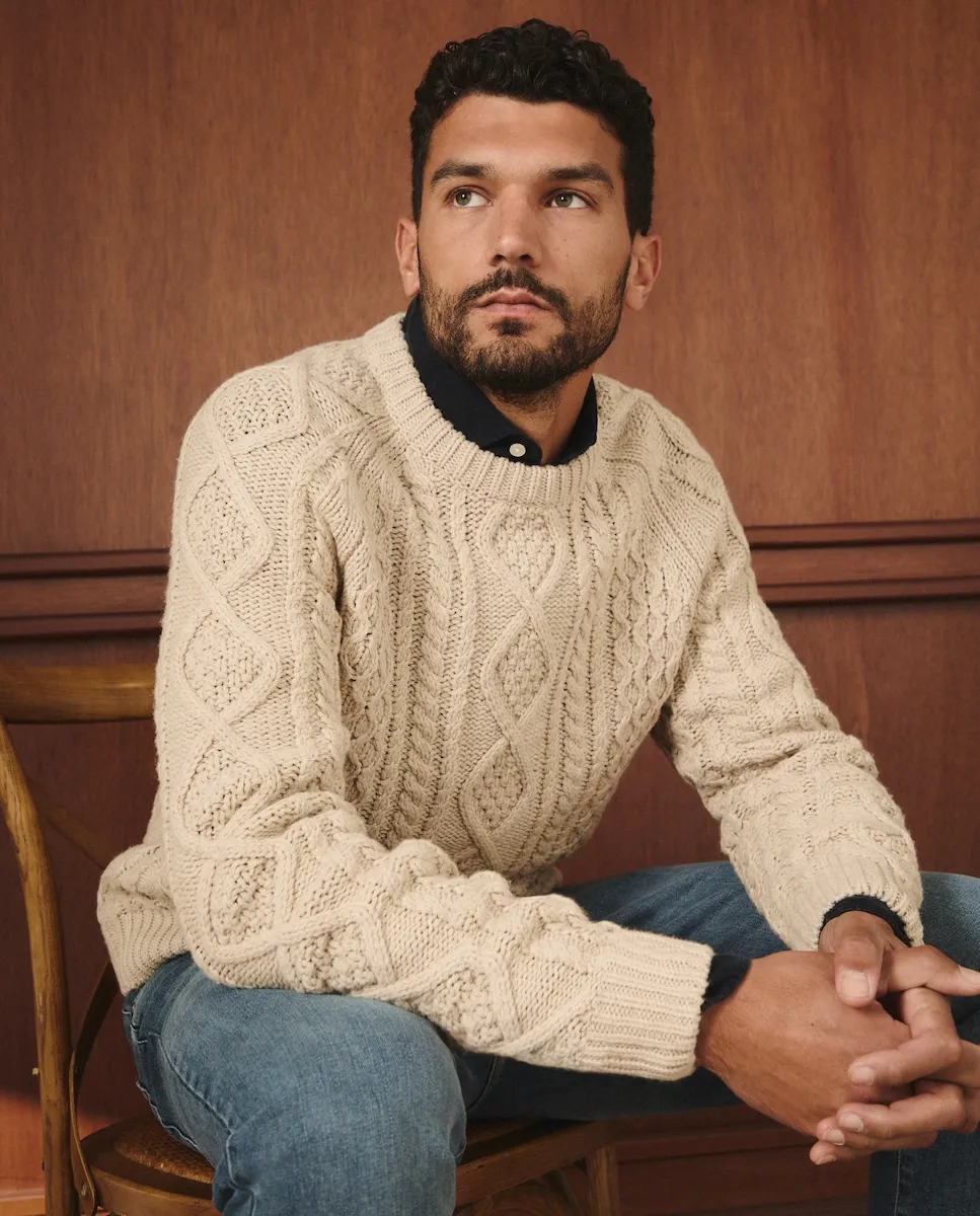 Мужской джемпер с круглым вырезом и аранами Lloyd's, бежевый
Мужской джемпер с круглым вырезом и аранами Lloyd's, бежевый