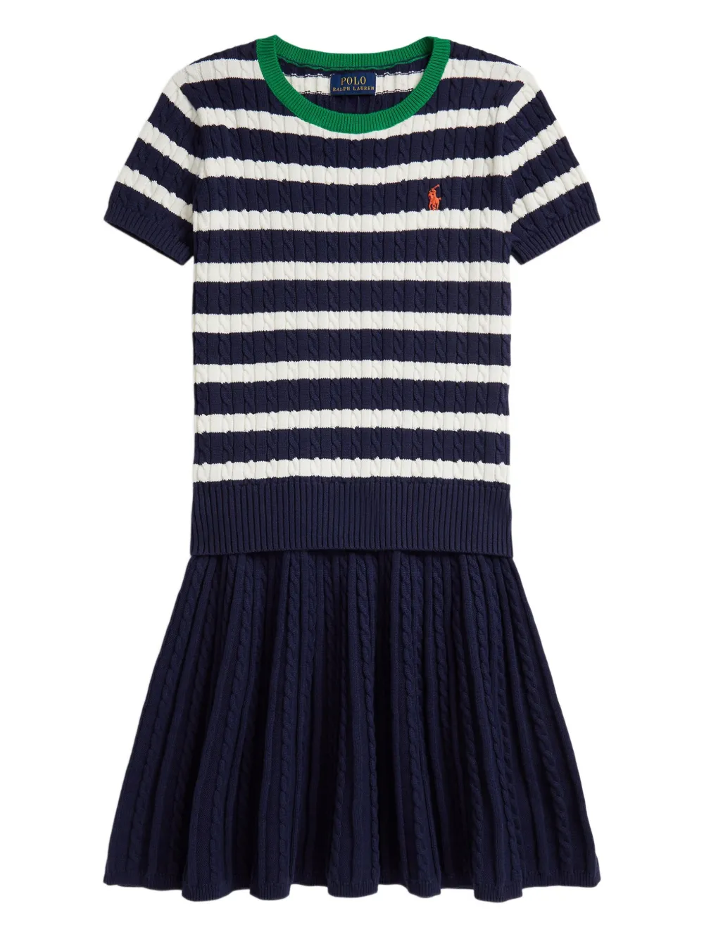 Комплект из футболки и юбки с вышитым логотипом Polo Ralph Lauren Kids, синий
Комплект из футболки и юбки с вышитым логотипом Polo Ralph Lauren Kids, синий