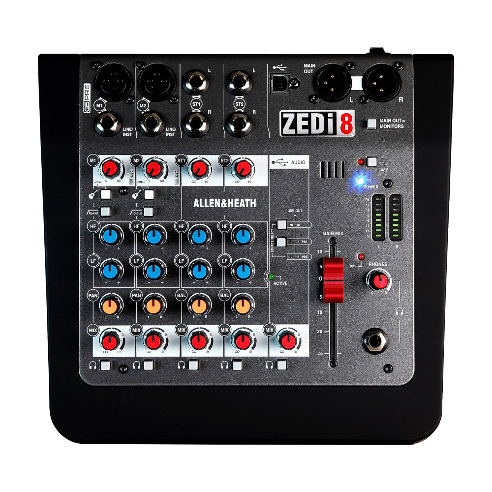Гибридный компактный микшер Allen & Heath ZEDi-8/USB-интерфейс
Гибридный компактный микшер Allen & Heath ZEDi-8/USB-интерфейс