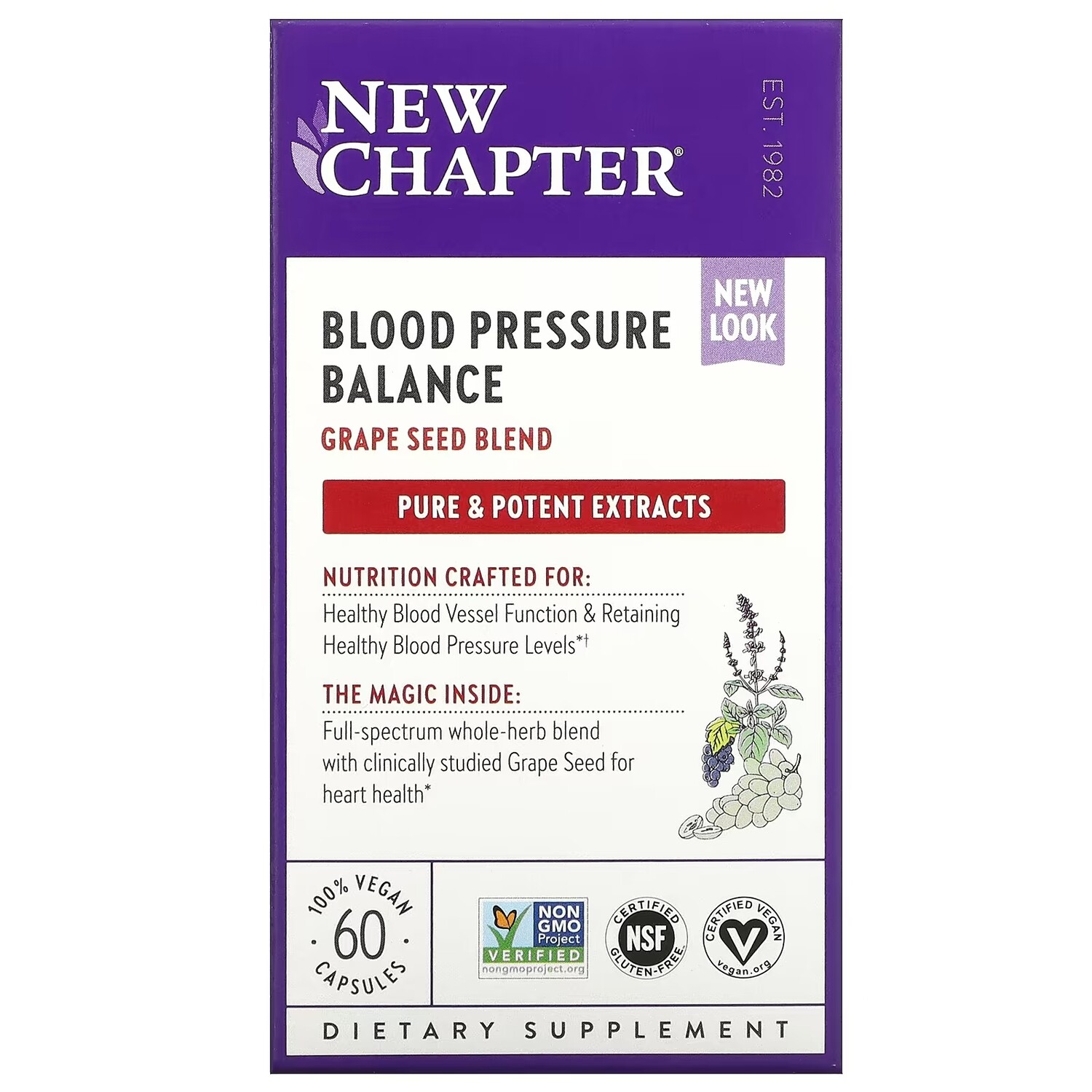 Поддержка Артериального Давления New Chapter Blood Pressure Balance, 60 веганских капсул