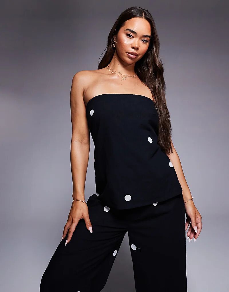 Топ-бандо River Island с принтом в горошек, черный
Топ-бандо River Island с принтом в горошек, черный