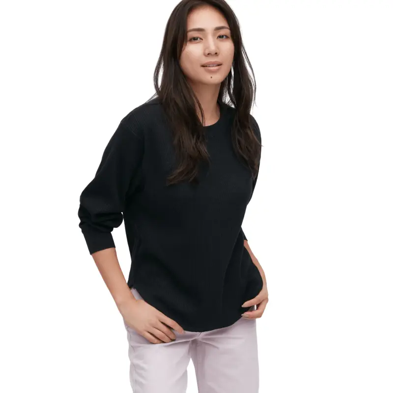 Свитшот Uniqlo Waffle Crew Neck Long-Sleeve T-Shirt, черный 
Свитшот Uniqlo Waffle Crew Neck Long-Sleeve T-Shirt, черный